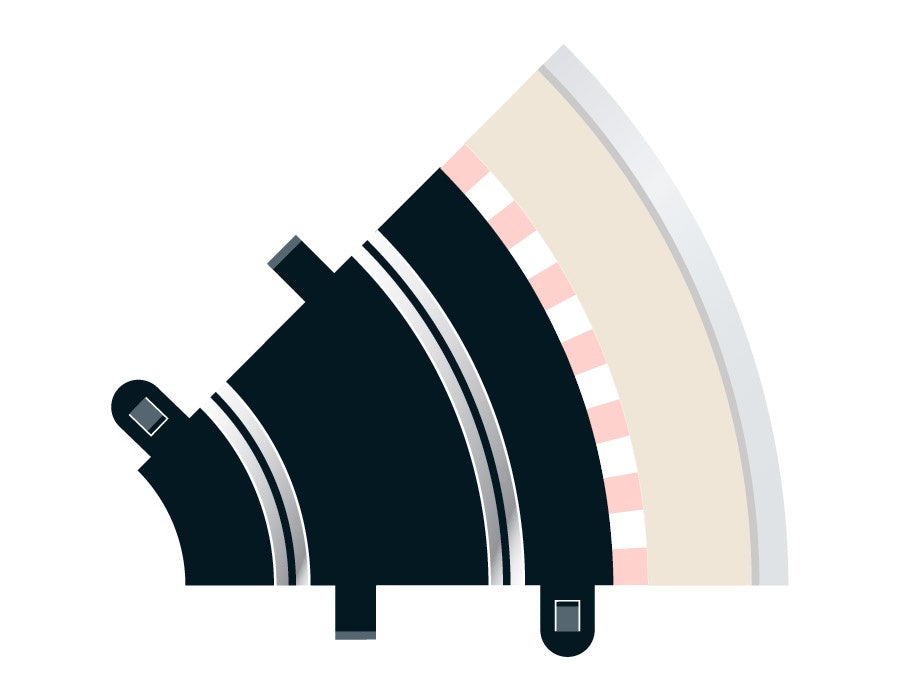 C8202 - Radius 1 Curve (45°) x2