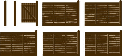 SS44 Larch Lap Fencing, Including Gates